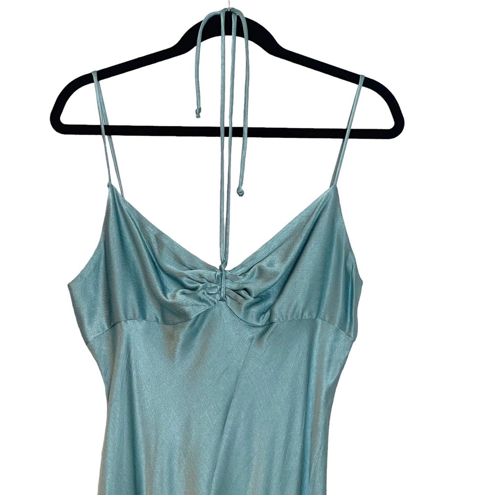 Bec & Bridge Silk Satin Maxi Dress in Light Aqua - Picture 5 of 11